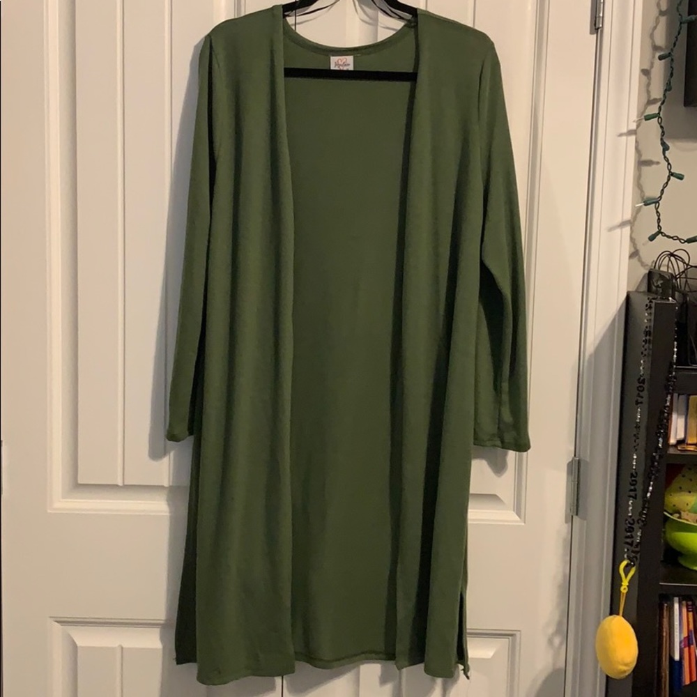 Long cardigan with side splits